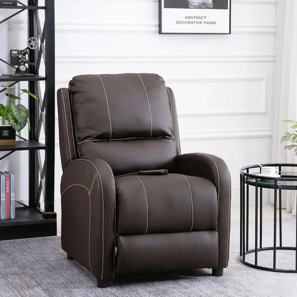 Massagesessel TV-Sessel Relaxsessel Wohnzimmer 165°-Neigung Kunstleder Metall Dunkelbraun 70 x 88 x 100 cm