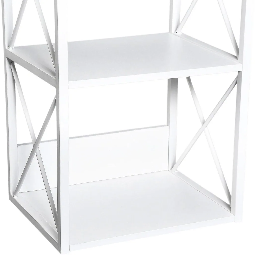 Standregal Bücherregal Aufbewahrungsregal Metall Weiß 40 x 35 x 72,5 cm
