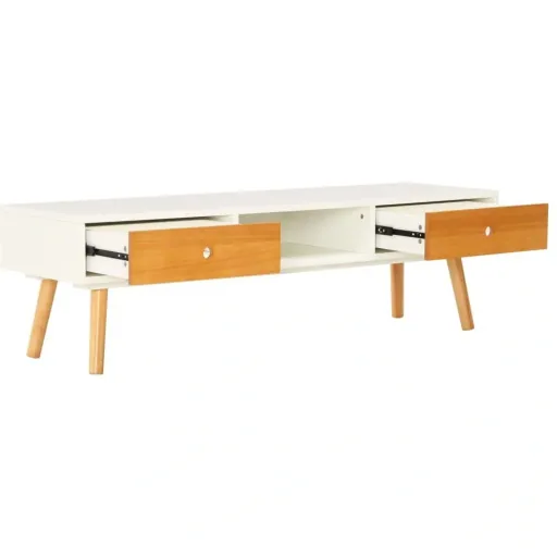 TV-Schrank 120x35x35 cm Kiefer massiv weiß