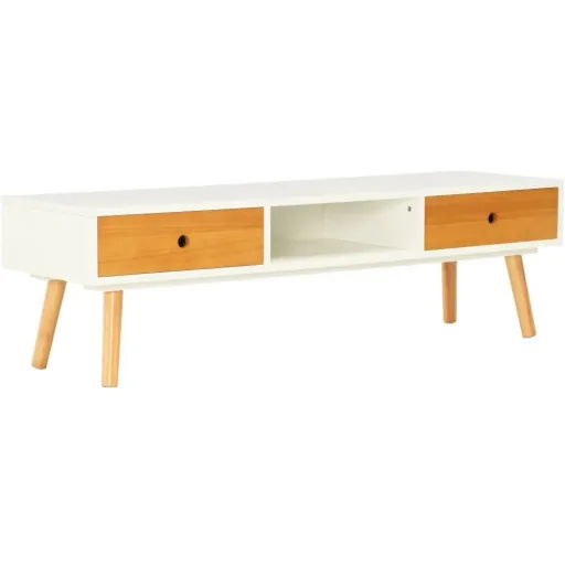 TV-Schrank 120x35x35 cm Kiefer massiv weiß