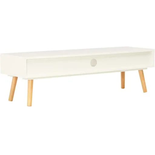 TV-Schrank 120x35x35 cm Kiefer massiv weiß