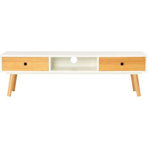 TV-Schrank 120x35x35 cm Kiefer massiv weiß