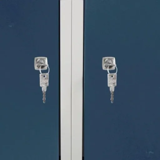 Tischwagen Etagenwagen RAL7035/7016 - 2 Schränke + 2 Fachboden, B1300xT600xH827mm