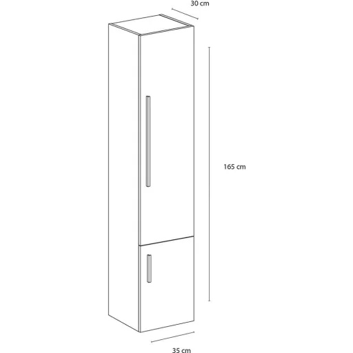 Hoge Kast Style - schwartz Eiche