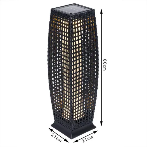 Solar-Gartenleuchte Polyrotan 25 LED 80cm