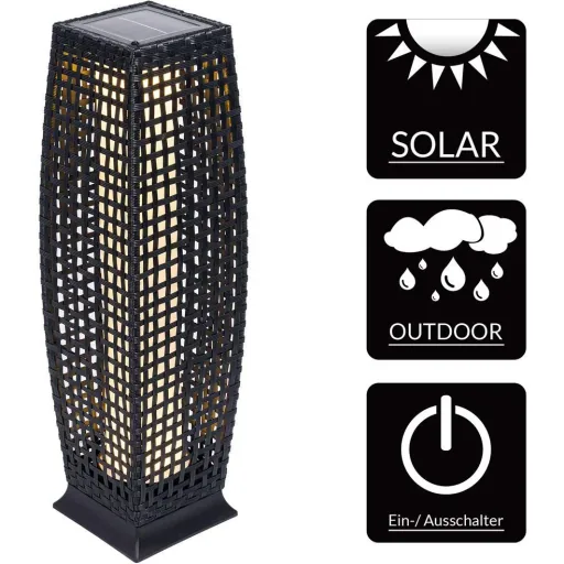 Solar-Gartenleuchte Polyrotan 25 LED 80cm