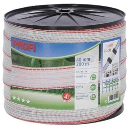 Profi Zaunband 40Mm, 11X0,30 Tric, 200M, Weiß/Rot