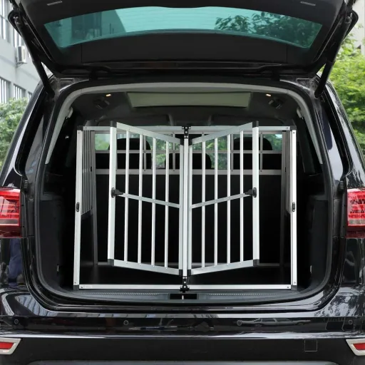 Hundetransportbox XXL 97x90x70cm Aluminium