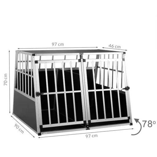 Hundetransportbox XXL 97x90x70cm Aluminium