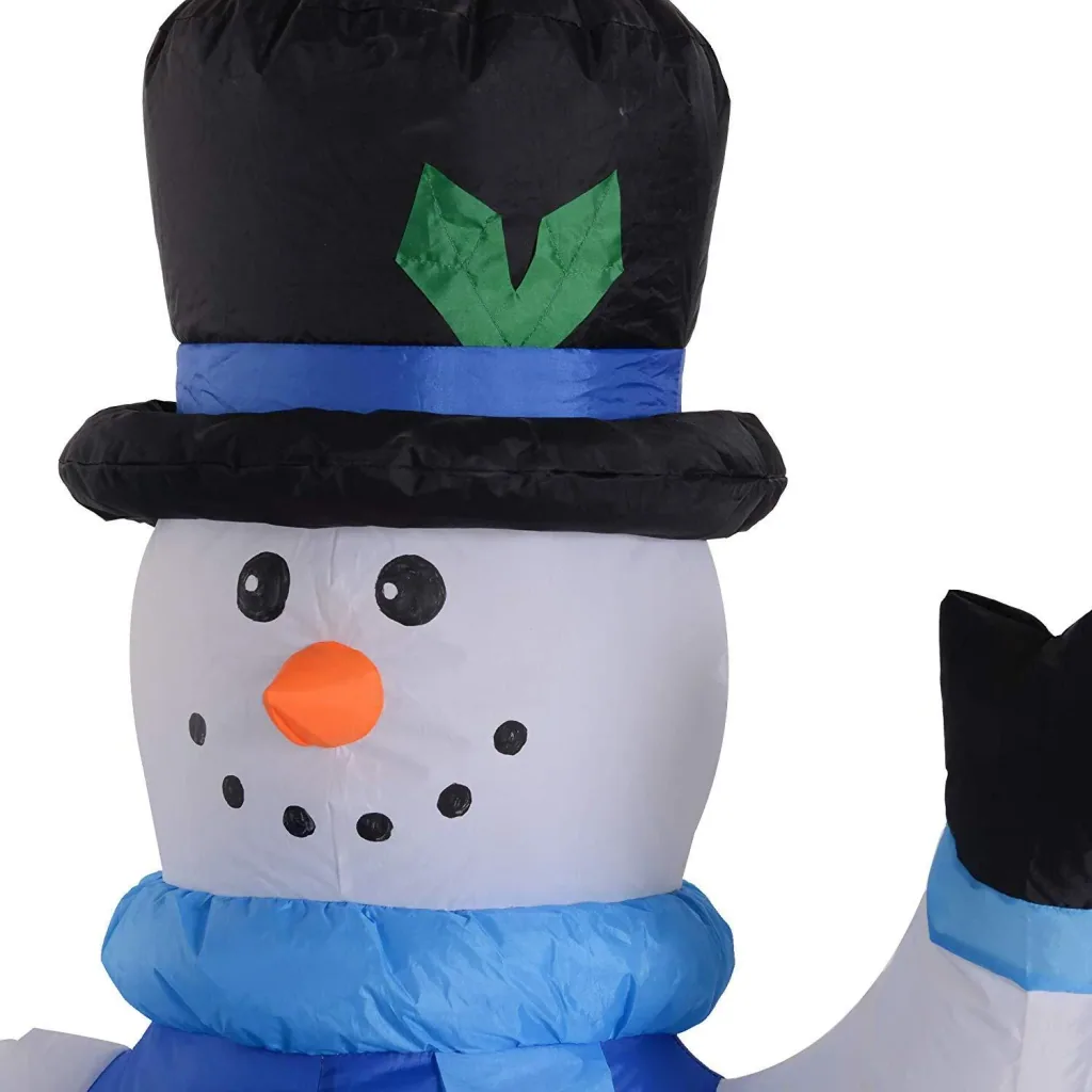 Schneemann Familie Selbstaufblasbare Weihnachtsdeko LED Blau