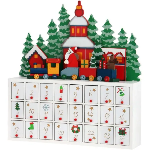 Adventskalender quer mit Fächern zum Selbstbefüllen