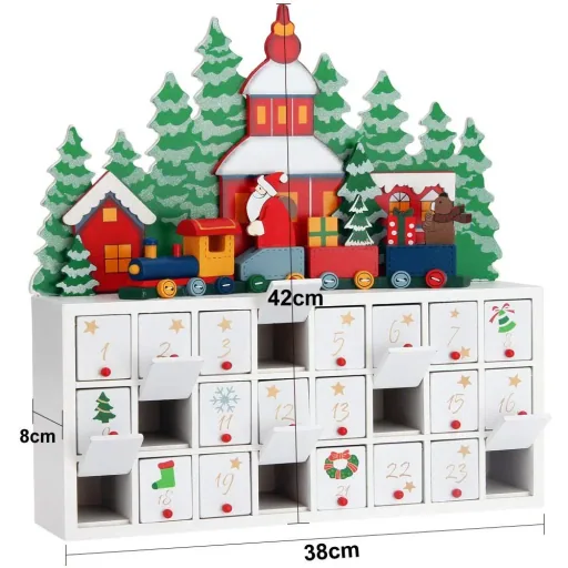 Adventskalender quer mit Fächern zum Selbstbefüllen