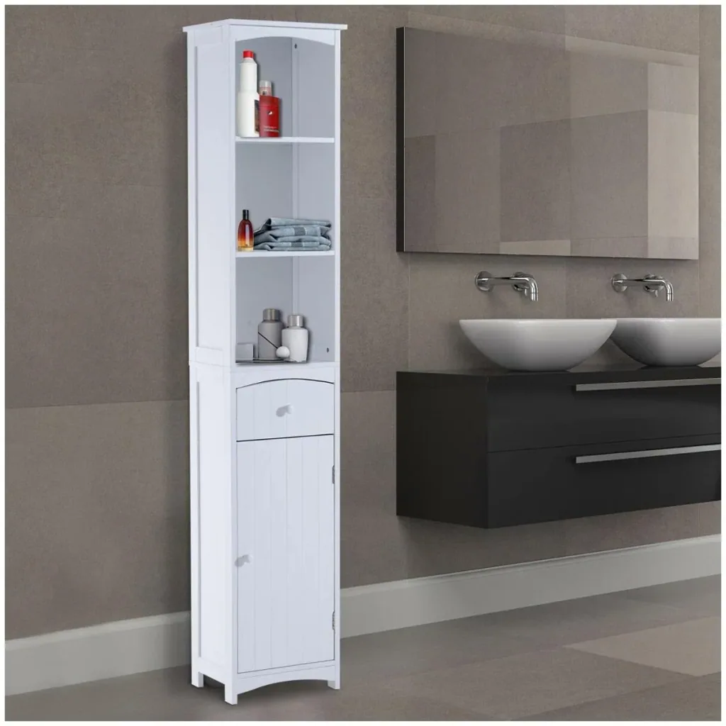 Badschrank 34x24x170cm Badezimmerschrank Badregal