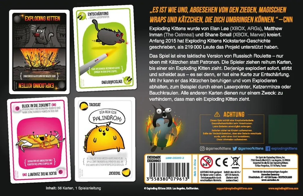 Gesellschaftsspiel Exploding Kittens Miauende Edition