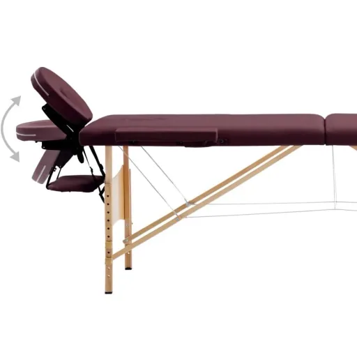 Zusammenklappbarer Massagetisch 2 Zonen Holz lila