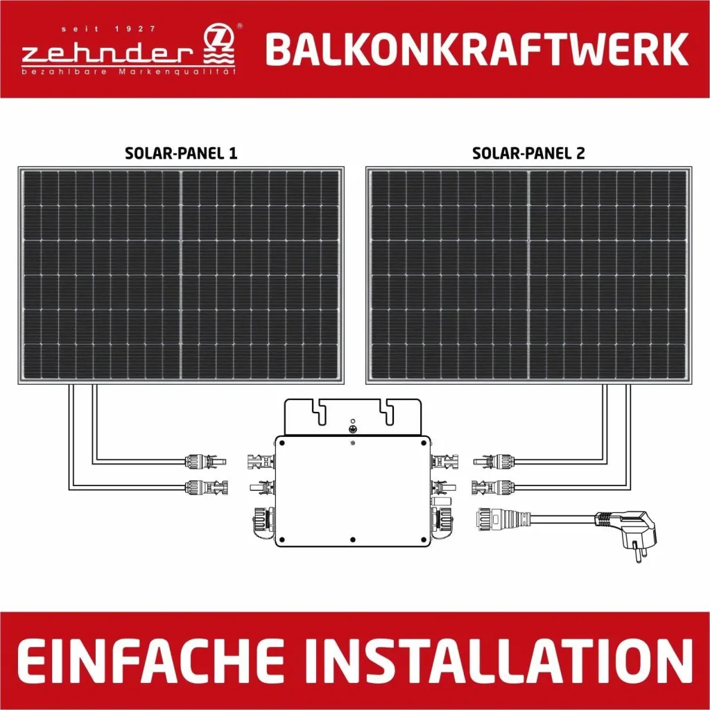 Premium Balkonstrom System 600 Watt, steckerfertig