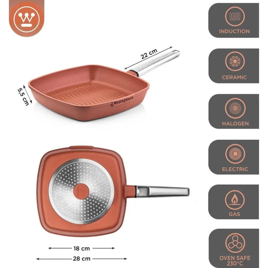 Performance Series Töpfe und Pfannen - Grillpfanne 28 cm + Bratpfanne 28 cm - Orange
