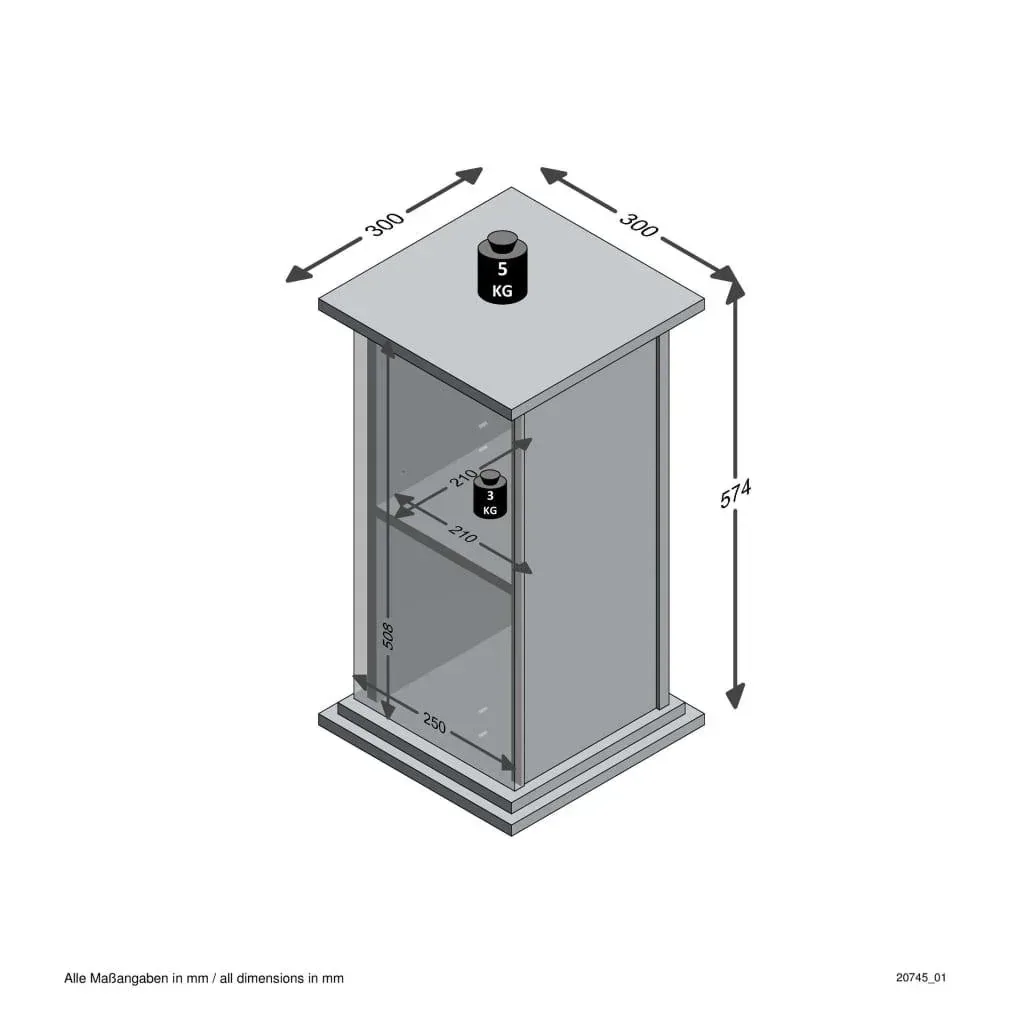 FMD Akzenttisch mit Tür 57,4 cm Materialfarbe