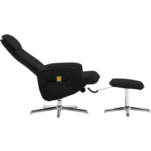 Massagesitz verstellbar mit Fußhocker Kunstleder schwarz