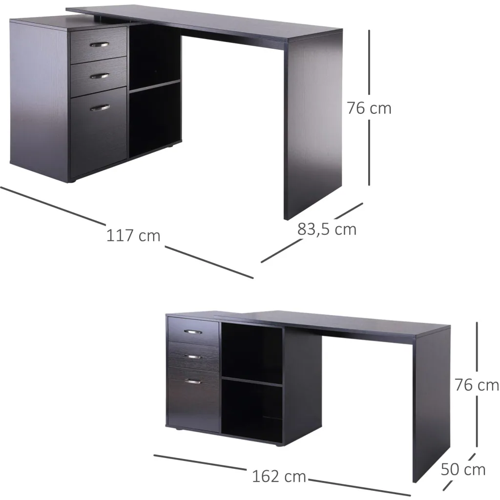 Computertisch MDF, schwarz