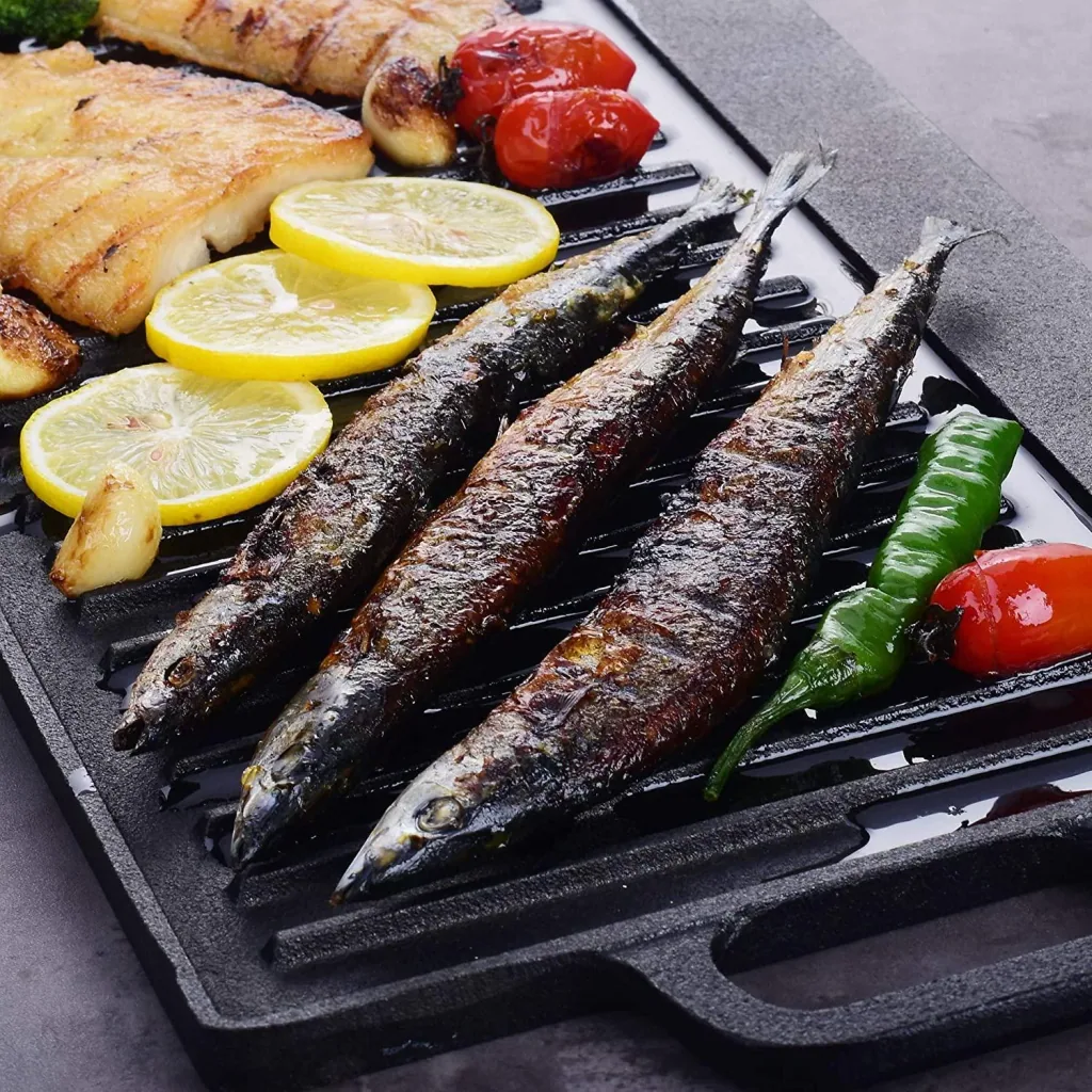 Wende-Grillplatte 2in1 + Gusseisenpfanne