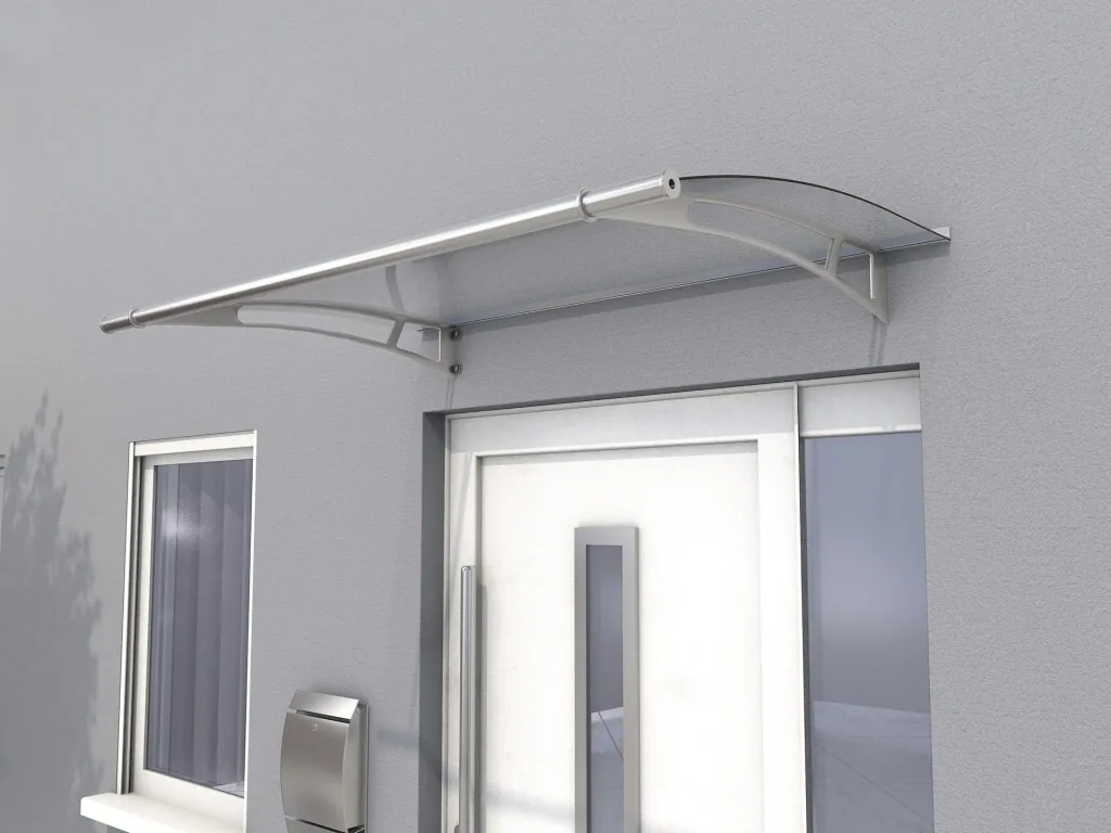 Pultvordach L 150, 150 x 95 x 17 cm, Edelstahl, 4mm, satiniert weiß