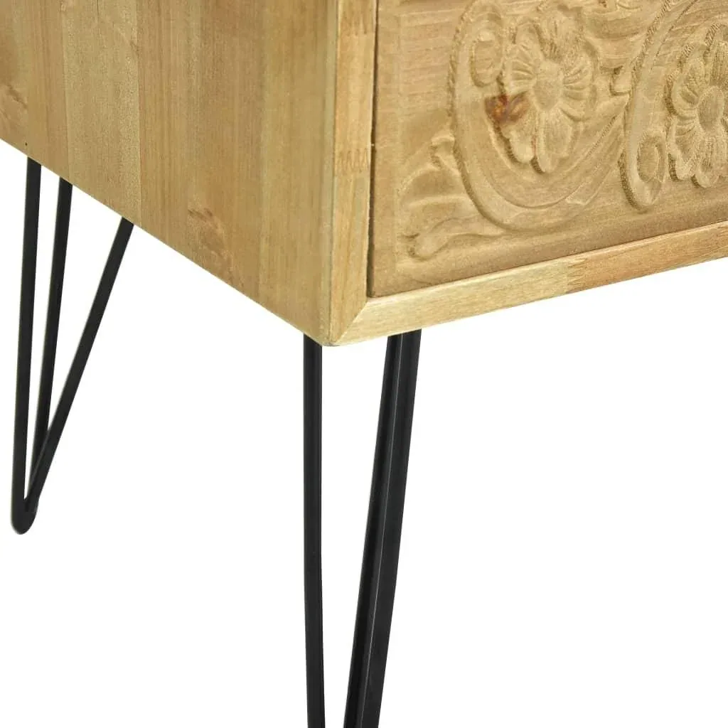 Couchtisch mit 2 Schubladen 80x40x40,5 cm verarbeitetes Holz braun