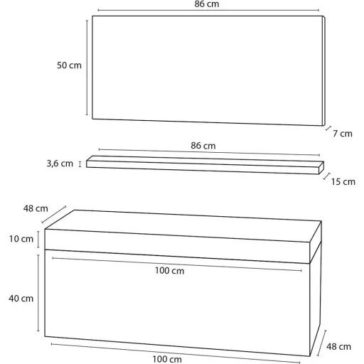 Badezimmermöbel Force 100 cm - Weiss