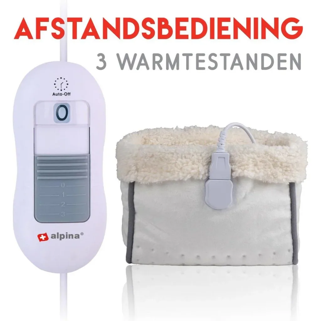 Elektrischer Fußwärmer - 3 Wärmestufen - waschbare Innenhülse - 100W - Weiß