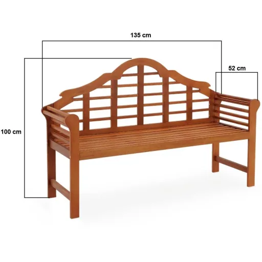 Gartenbank Marlboro Eukalyptusholz 135x52x100cm FSC-zertifiziert