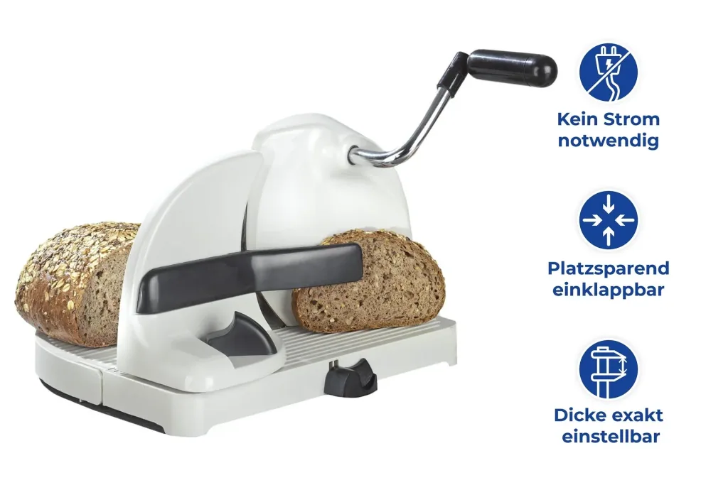 Brotschneidemaschine mit Handkurbel