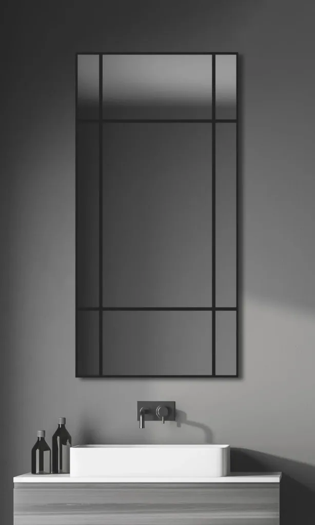 Dekorativer Wandspiegel "Black Square" mit modernem Design 60 x 120 cm