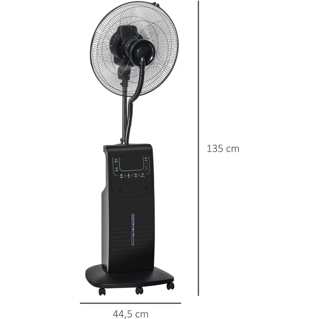 Nebel-Standventilator mit 3 Modi schwarz