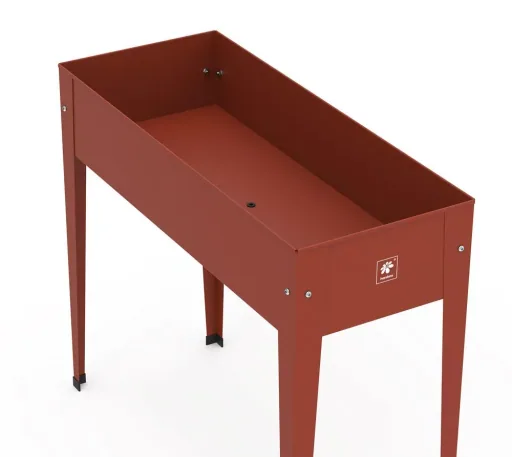 Metall Hochbeet Urban inklusive Bodenplatte 100x40x84 cm Rot