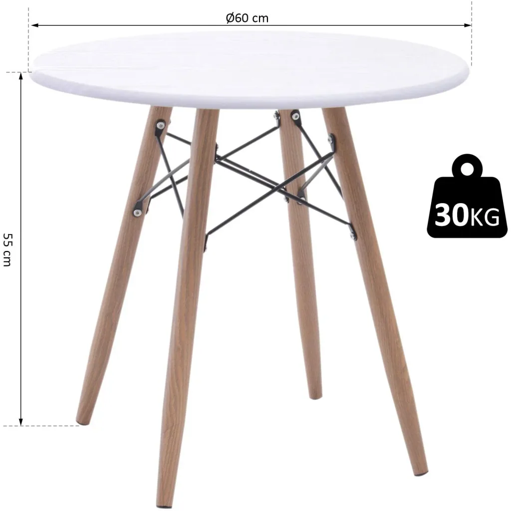 Couchtisch Beistelltisch Kaffeetisch Teetisch Nachttisch rund Holz + Metall Ø60 x H55 cm