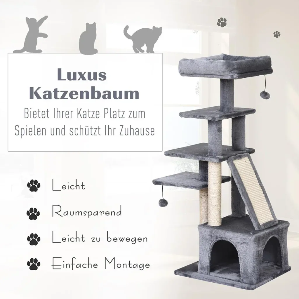 Katzenkratzbaum mit Spielbällen