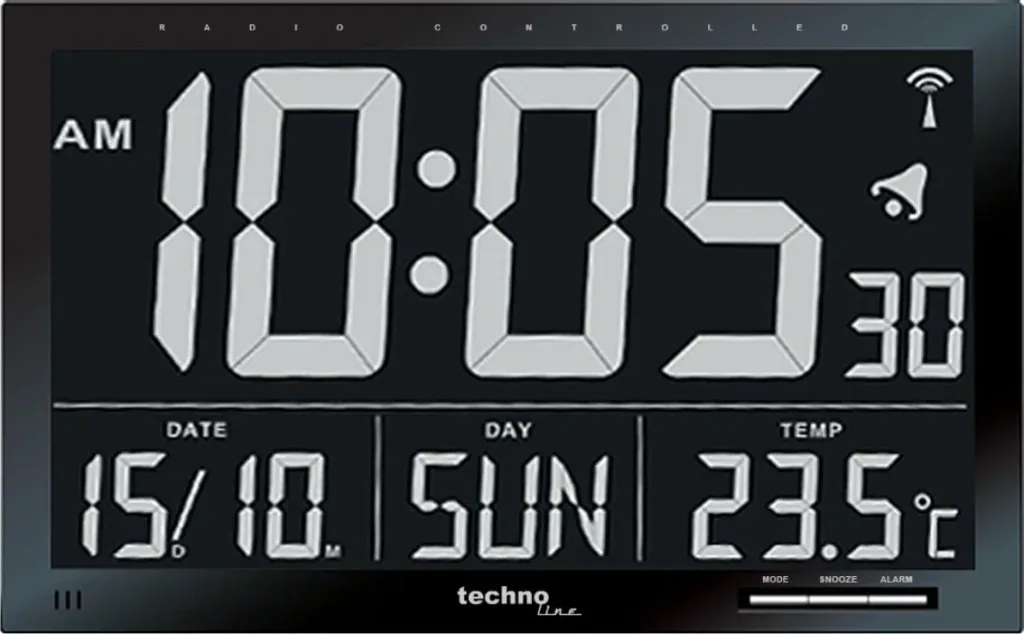 Digitale XXL Funk-Wanduhr mit Innentemperaturanzeige