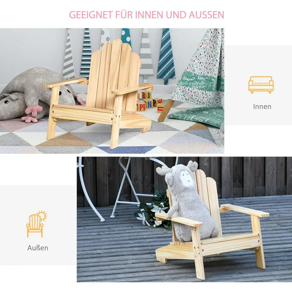Kinder Gartenstuhl aus Holz natur