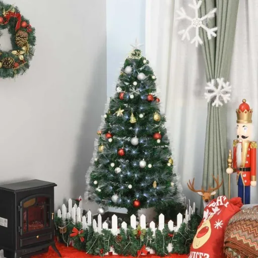 künstlicher Weihnachtsbaum mit Fernsteuerung LED-Leuchten Christbaum Tannenbaum PVC Metall Grün+Weiß Ø75 x 150 cm
