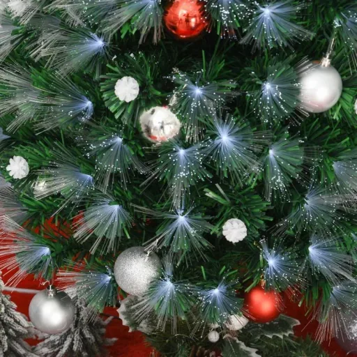 künstlicher Weihnachtsbaum mit Fernsteuerung LED-Leuchten Christbaum Tannenbaum PVC Metall Grün+Weiß Ø75 x 150 cm