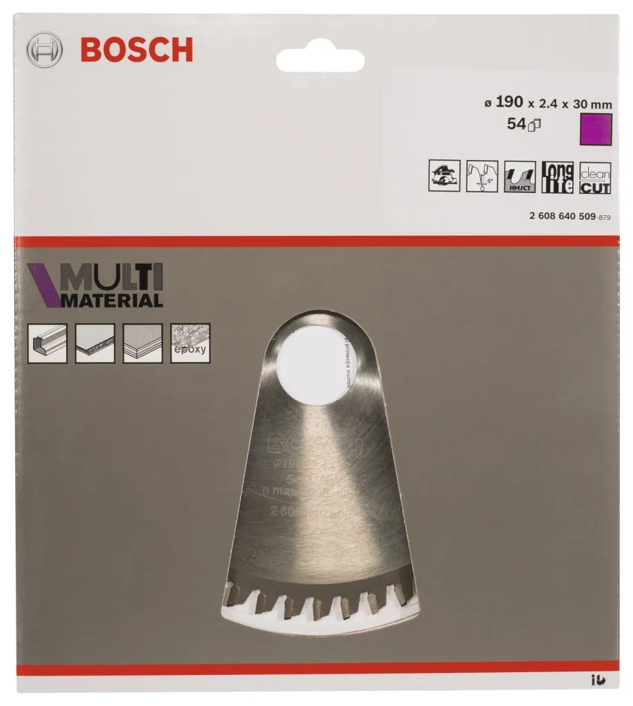Kreissägeblatt Multi Material 190 x 30 x 2,4 mm, 54 Zähne
