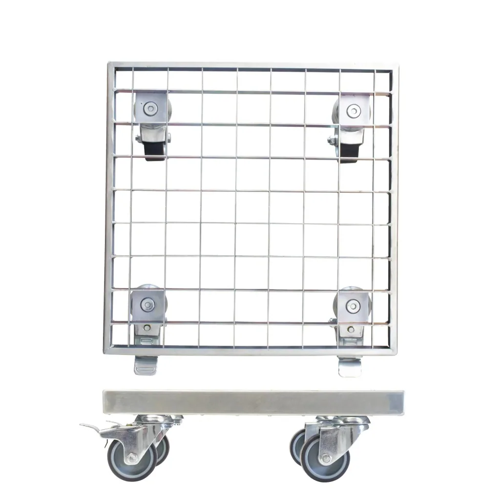 Multi Roller MR 7015, 29 x 29 x 9,5 cm, softe Rollen Ø 50 mm, Rollenlager, 2 Bremsen, Gitterrost, Tragkraft 200 kg