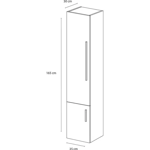 Hoge Kast Style - Links - Gris Eiche