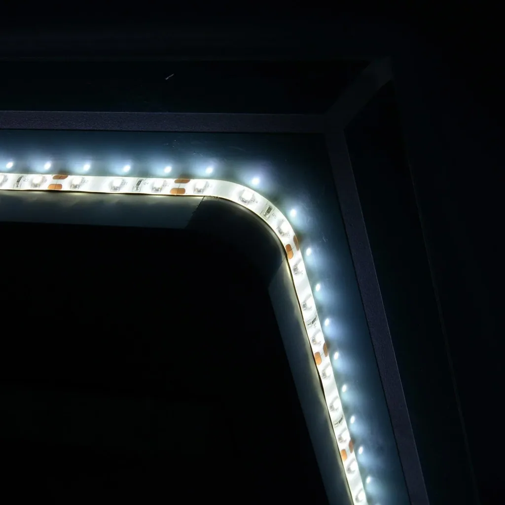 LED Badezimmerspiegel Wandspiegel Touchschalter Energieklasse A Alurahmen Silber 50 x 3 x 70 cm