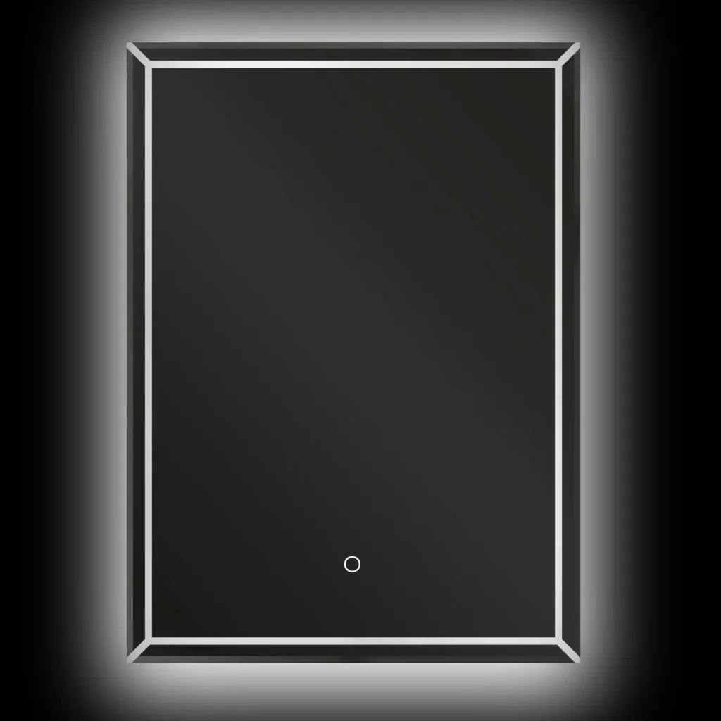 LED Badezimmerspiegel Wandspiegel Touchschalter Energieklasse A Alurahmen Silber 50 x 3 x 70 cm