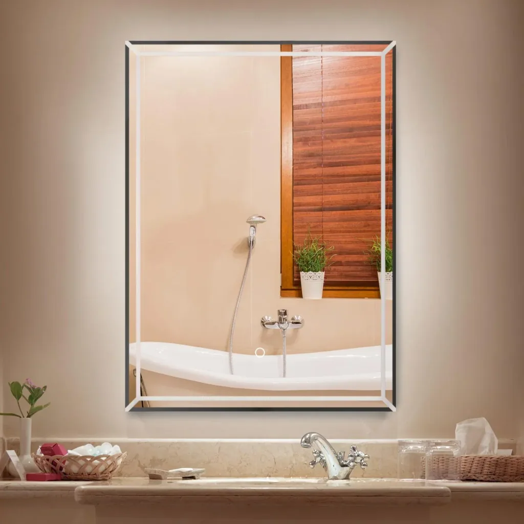 LED Badezimmerspiegel Wandspiegel Touchschalter Energieklasse A Alurahmen Silber 50 x 3 x 70 cm