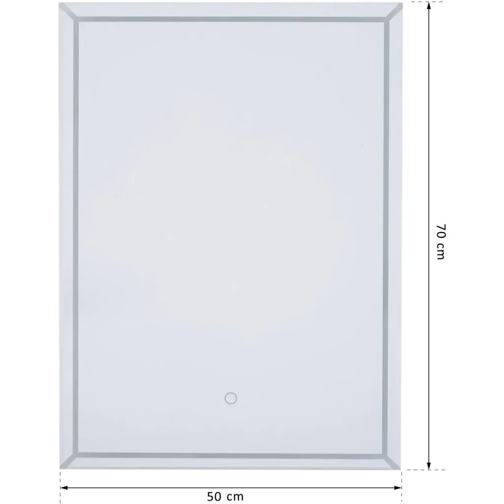 LED Badezimmerspiegel Wandspiegel Touchschalter Energieklasse A Alurahmen Silber 50 x 3 x 70 cm