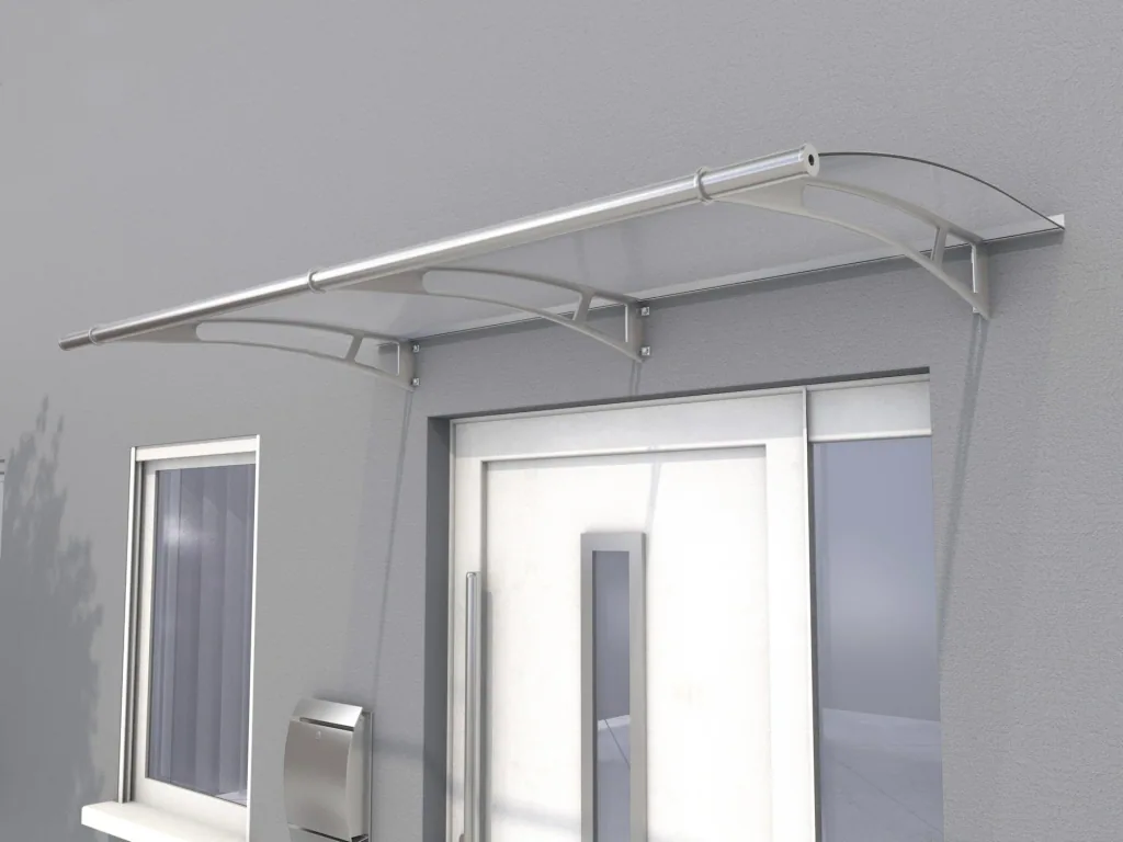 Pultvordach L 190, 190 x 95 x 17 cm, Edelstahl, 4 mm klar