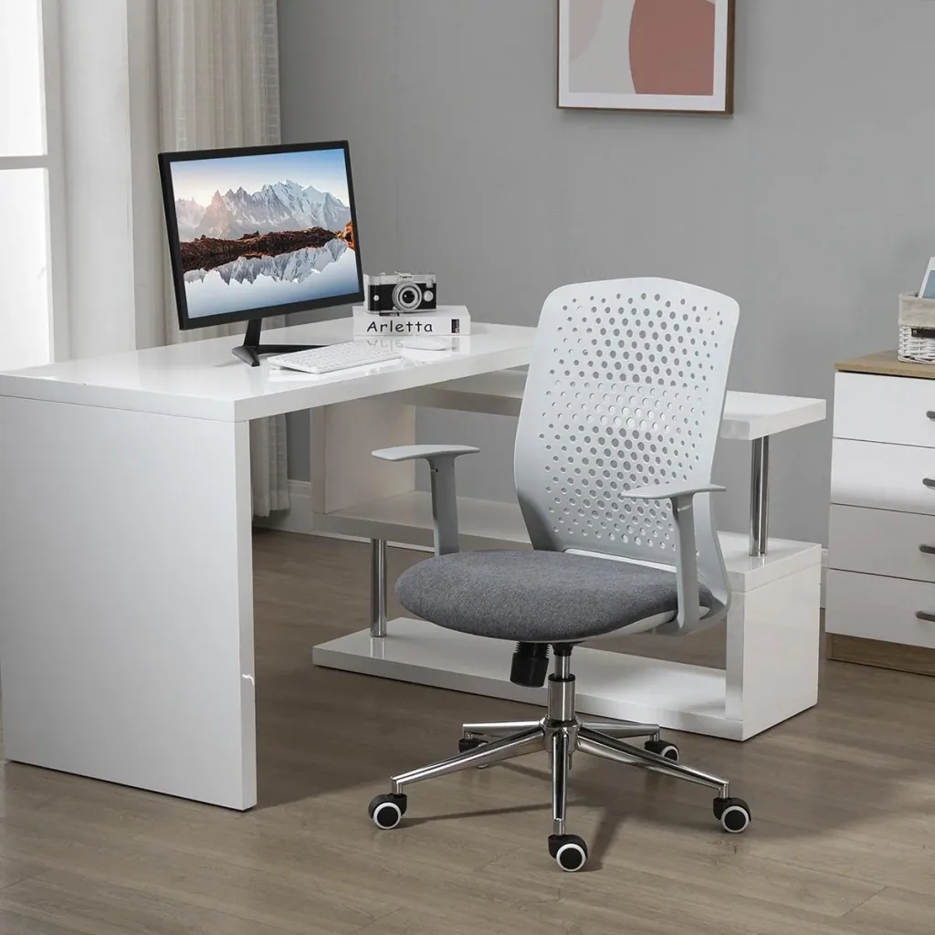 Bürostuhl drehbarer Chefsessel ergonomischer Computer-Arbeitsstuhl mit hoher Rückenlehne und Höhenverstellbar PP-Rückenl