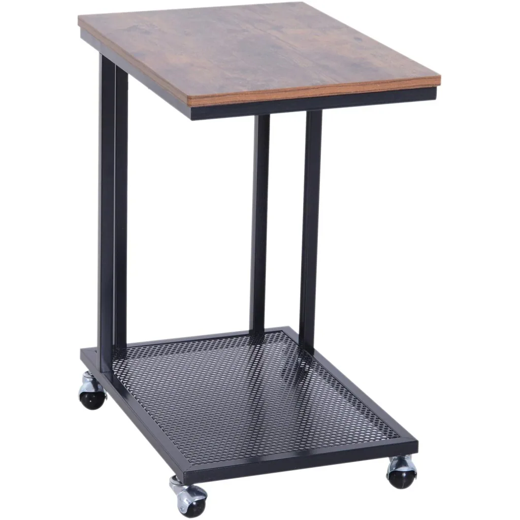 Rollbarer Beistelltisch in C-Form